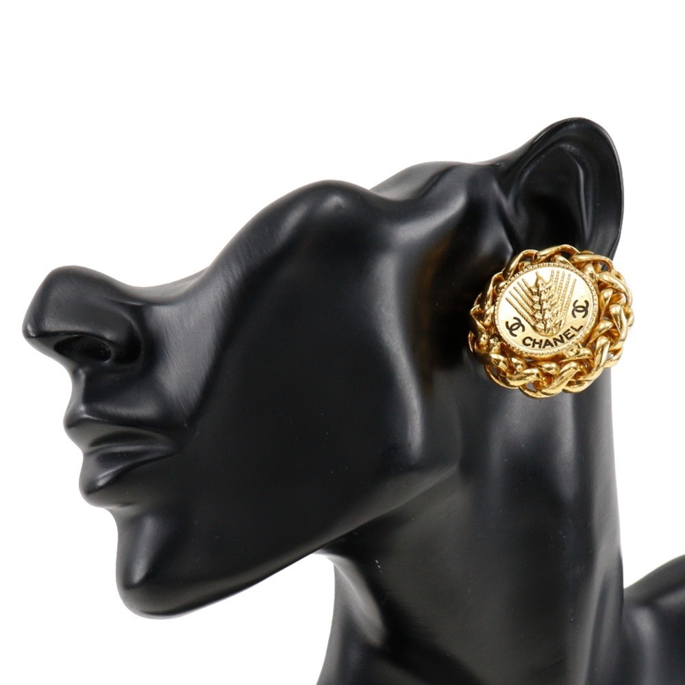 CHANEL Vintage Gold Logo Earrings - Picture 2 of 4